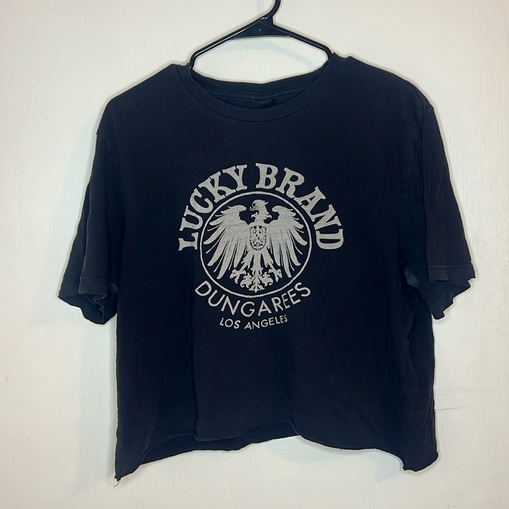 Lucky Brand Dungarees Los Angeles Eagle Shirt Cropped